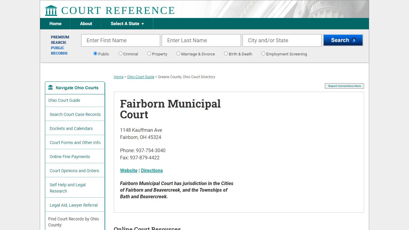 Fairborn Municipal Court - Court Records Directory